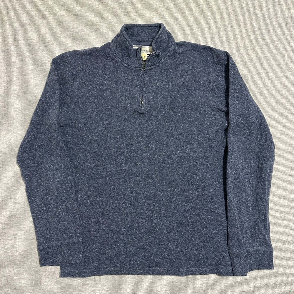 J.Crew Mens Large Blue Heather Quarter Zip Pullover Sweater AQ327 HO20